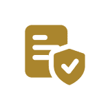 Document with shield and checkmark icon.